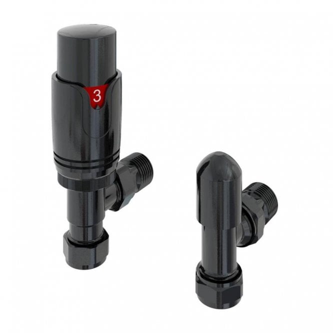 Eastbrook  15mm Angled TRV & Lockshield Valve Black Gold   12.076