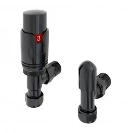 Eastbrook 15mm Angled TRV & Lockshield Valve Black Gold   12.076