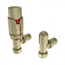 Eastbrook 15mm Angled TRV & Lockshield Valve Brushed Brass   41.3036