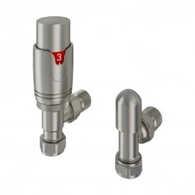 Eastbrook 15mm Angled TRV & Lockshield Valve Brushed Nickel   12.031