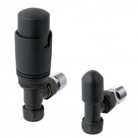 Eastbrook 15mm Angled TRV & Lockshield Valve Matt Anthracite   41.3024