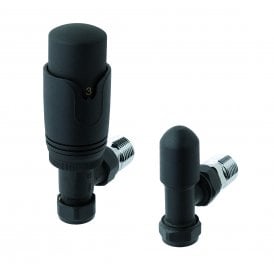 Eastbrook 15mm Angled TRV & Lockshield Valve Matt Black   41.3025