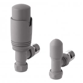 Eastbrook 15mm Angled TRV & Lockshield Valve Matt Grey   41.3027