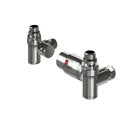 Eastbrook 15mm Corner Dual Fuel TRV & Lockshield Valve Chrome   12.058