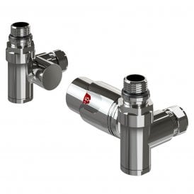 Eastbrook 15mm Corner Dual Fuel TRV & Lockshield Valve Chrome   12.058