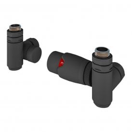 Eastbrook 15mm Corner Dual Fuel TRV & Lockshield Valve Matt Anthracite   54.0027
