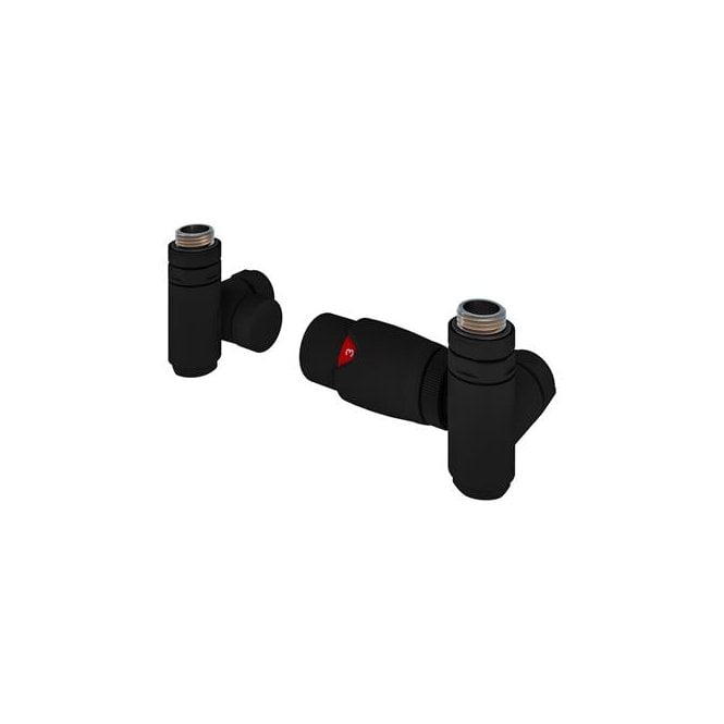 Eastbrook  15mm Corner Dual Fuel TRV & Lockshield Valve Matt Black   54.0028