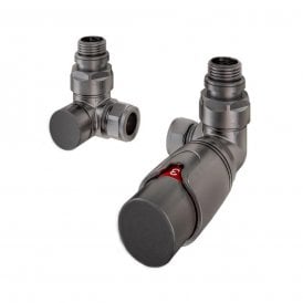 Eastbrook 15mm Corner TRV & Lockshield Valve Brushed Gunmetal   12.080