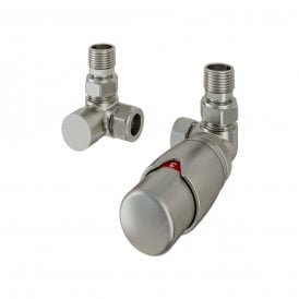 Eastbrook 15mm Corner TRV & Lockshield Valve Brushed Nickel   54.0067