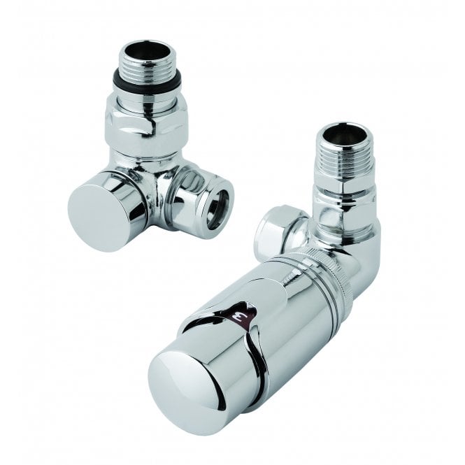 Eastbrook  15mm Corner TRV & Lockshield Valve Chrome   12.045