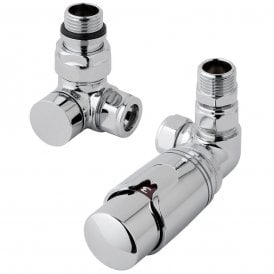 Eastbrook 15mm Corner TRV & Lockshield Valve Chrome   12.045
