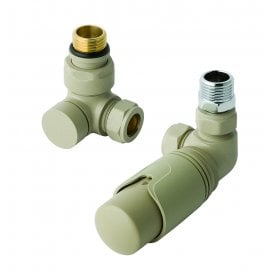 Eastbrook 15mm Corner TRV & Lockshield Valve Matt Cappuccino   12.055