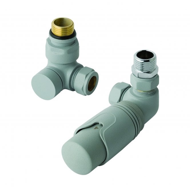 Eastbrook  15mm Corner TRV & Lockshield Valve Matt Grey   12.054
