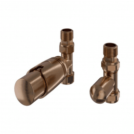 Eastbrook 15mm Straight TRV And Lockshield Valve Brushed Bronze 12.084