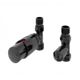 Eastbrook 15mm Straight TRV & Lockshield Valve Black Gold   12.075