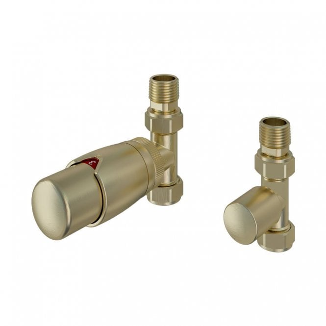 Eastbrook  15mm Straight TRV & Lockshield Valve Brushed Brass Brushed Brass   54.0029