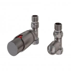 Eastbrook 15mm Straight TRV & Lockshield Valve Brushed Gunmetal   12.078