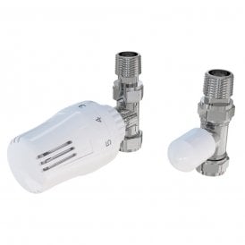 Eastbrook 15mm Straight TRV & Lockshield Valve Chrome/White   41.3038