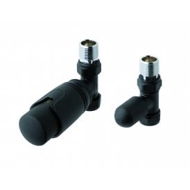 Eastbrook 15mm Straight TRV & Lockshield Valve Matt Black   41.3022