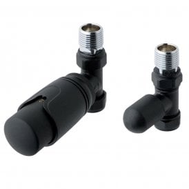 Eastbrook 15mm Straight TRV & Lockshield Valve Matt Black   41.3022