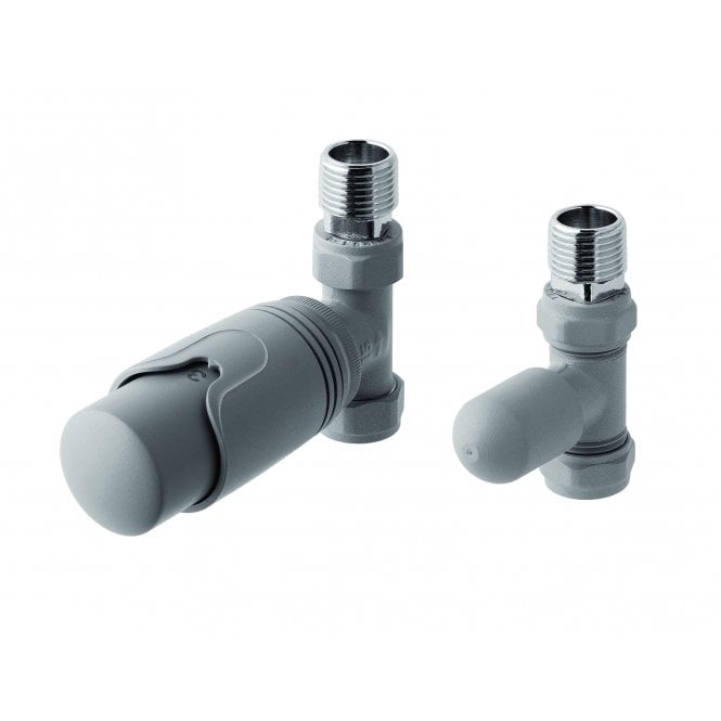 Eastbrook  15mm Straight TRV & Lockshield Valve Matt Grey   41.3026