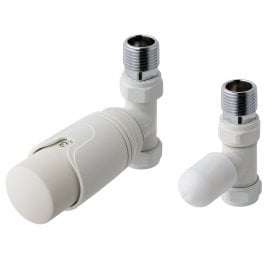 Eastbrook 15mm Straight TRV & Lockshield Valve Matt White   41.3020