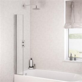 Eastbrook 6mm Hinged Bath Screen 300mm x 1400mm Chrome   49.1011