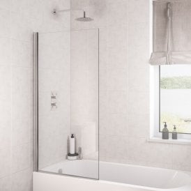 Eastbrook 6mm Hinged Bath Screen 800mm x 1400mm Chrome   49.1010