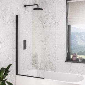 Eastbrook 6mm Matt Black Radius Bath Screen 800mm x 1400mm Matt Black   49.0108