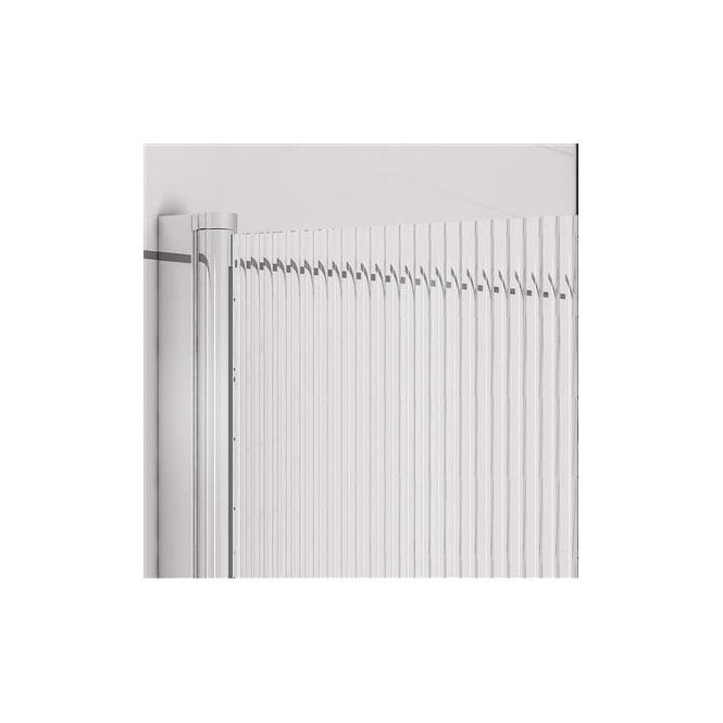 Eastbrook  6mm Straight Bath Screen In Fluted Glass Left Hand Chrome   49.5101