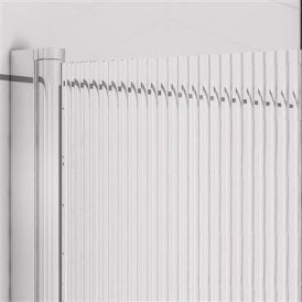 Eastbrook 6mm Straight Bath Screen In Fluted Glass Left Hand Chrome   49.5101