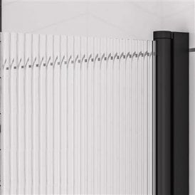 Eastbrook 6mm Straight Bath Screen In Fluted Glass Right Hand Black   49.5105