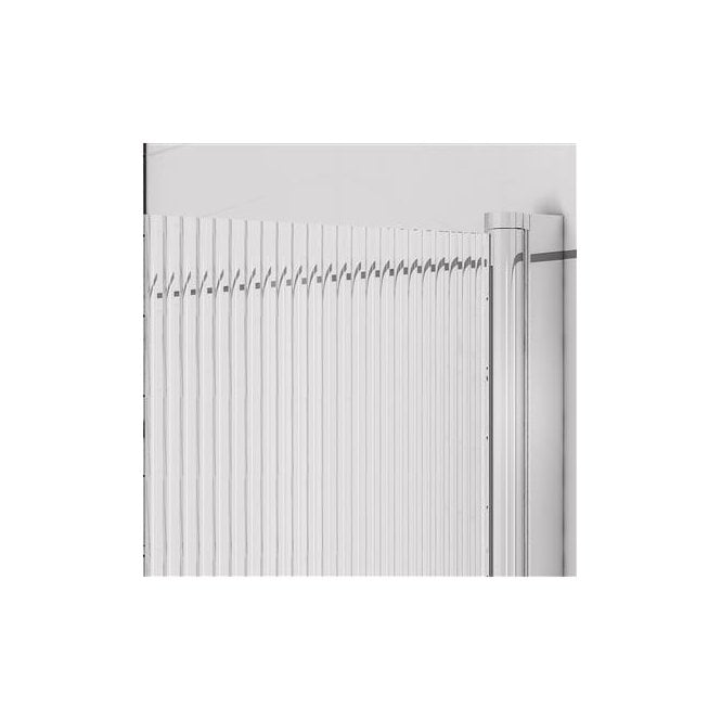 Eastbrook  6mm Straight Bath Screen In Fluted Glass Right Hand Chrome   49.5104