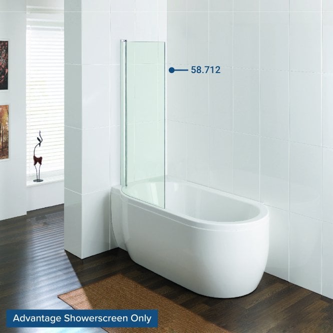 Eastbrook  Advantage Shower Screen 6mm Easy Clean Chrome Profiles   58.712