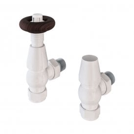 Eastbrook Angle Traditional TRV & Lockshield 15mm Gloss White   54.0032