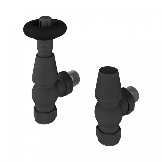 Eastbrook  Angle Traditional TRV & Lockshield 15mm Matt Anthracite   54.0033