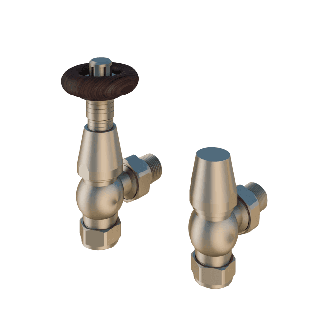 Eastbrook  Angle Traditional TRV & Lockshield 15mm Satin Nickel   54.0009