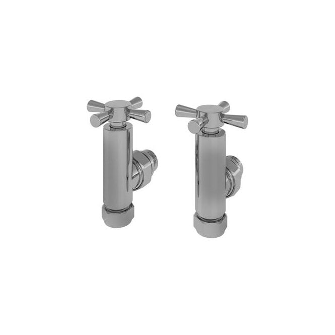 Eastbrook  Angled Crosshead Radiator Valve Pair Chrome   54.0025
