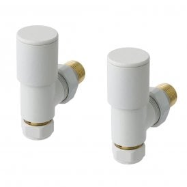 Eastbrook Angled Radiator Valve (Pair) Matt White   41.3011