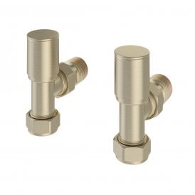 Eastbrook Angled Radiator Valves (Pair) Brushed Brass   41.0610