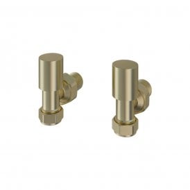 Eastbrook Angled Radiator Valves Pair Brushed Brass   54.0047