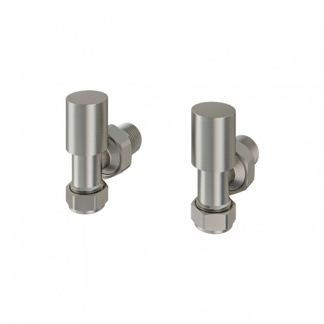 Eastbrook  Angled Radiator Valves Pair Brushed Nickel   54.0069