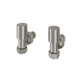 Eastbrook Angled Radiator Valves Pair Brushed Nickel   54.0069