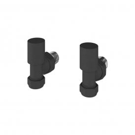 Eastbrook Angled Radiator Valves Pair Matt Anthracite   54.0045