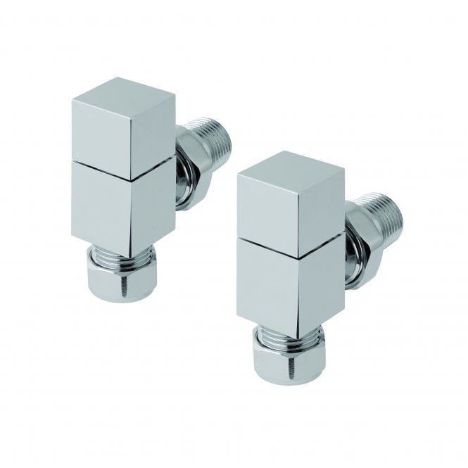 Eastbrook  Angled Square Radiator Valve (Pair) Chrome   12.036