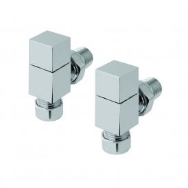 Eastbrook Angled Square Radiator Valve (Pair) Chrome   12.036