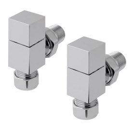 Eastbrook Angled Square Radiator Valve (Pair) Chrome   12.036