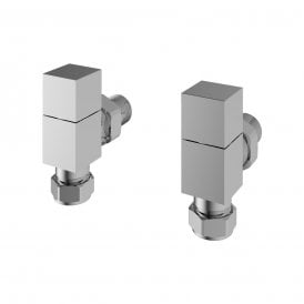 Eastbrook Angled Square Radiator Valves Pair Chrome   54.0057