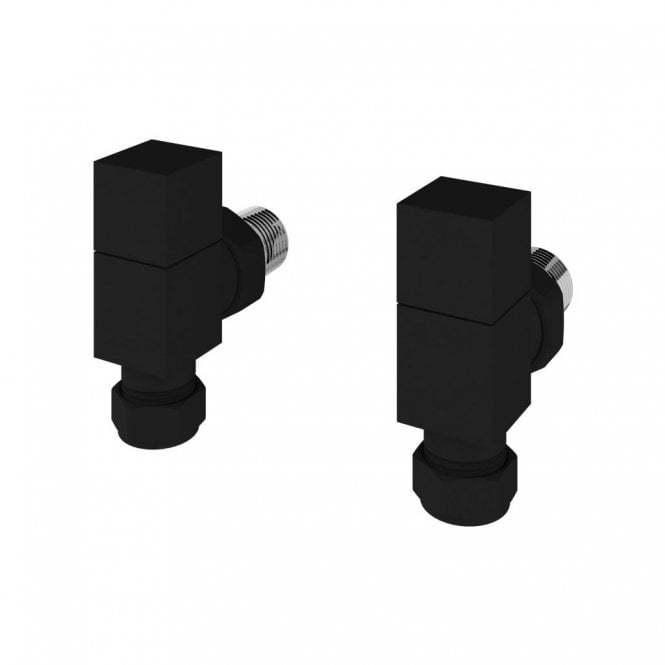 Eastbrook  Angled Square Radiator Valves Pair Matt Black   54.0060