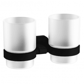 Eastbrook Asti Double Tumbler Holder Matt Black   52.427